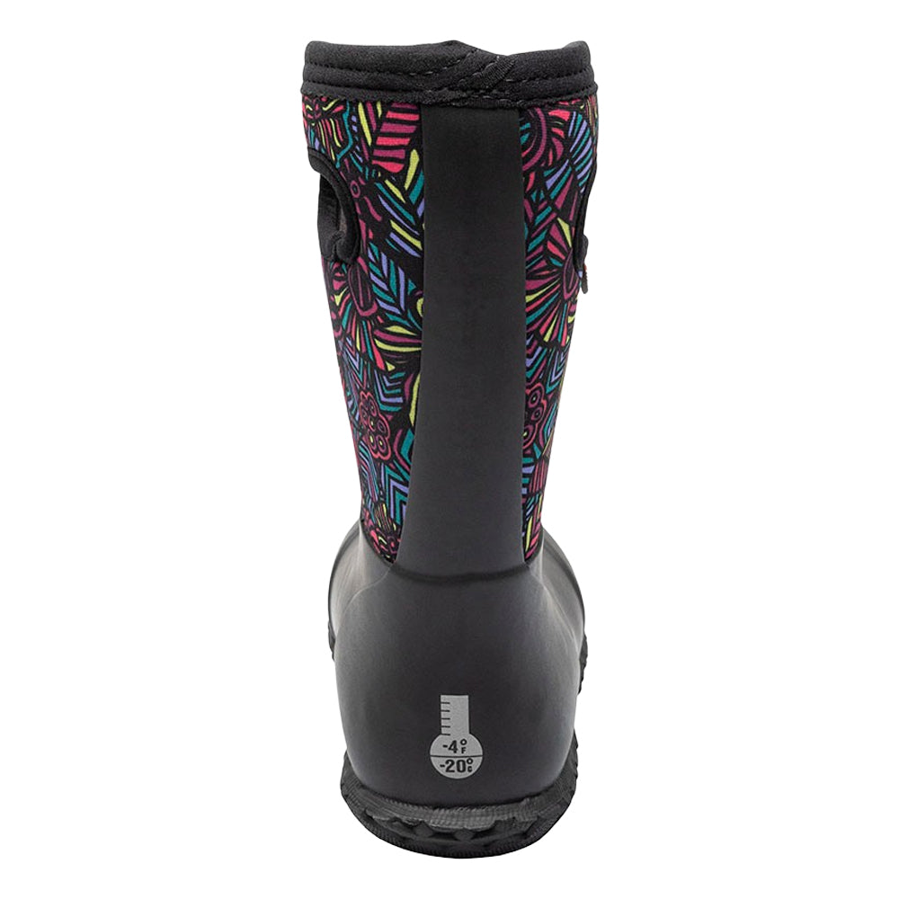 BOGS Girls York Wild Garden Black Multi Insulated Warm Wellies Boots