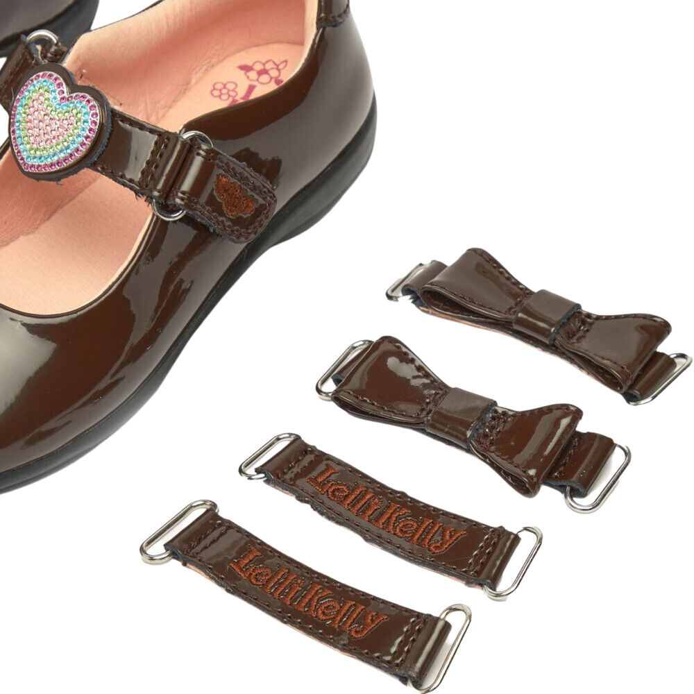 Lelli Kelly LK8105 (DJ01) Valentina Brown Patent School Shoes F Fitting