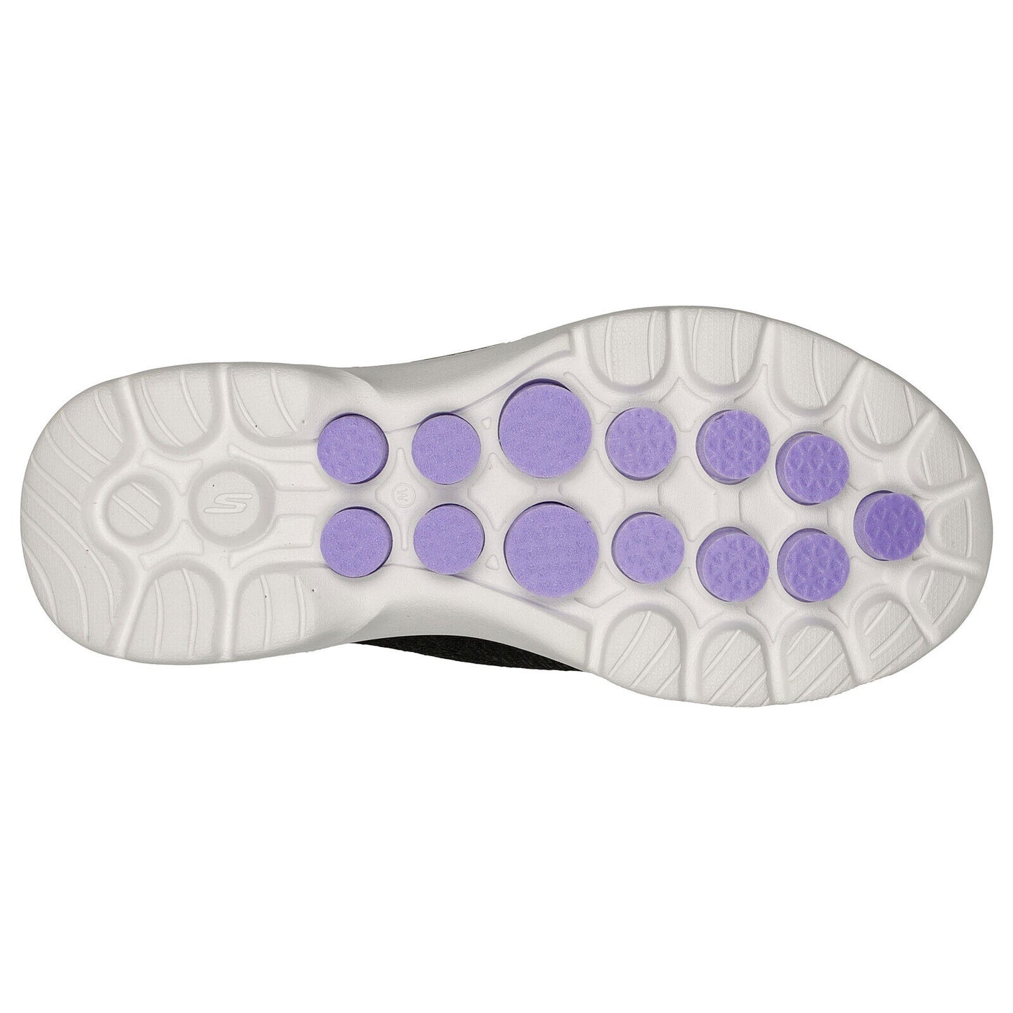 Skechers Womens Go Walk 6 Fabulous View Black/Lavender Lightweight Slip In Shoes