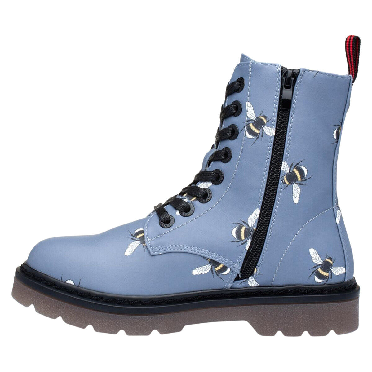 Heavenly Feet Justina Prints Denim Bee Vegan Ankle Boots