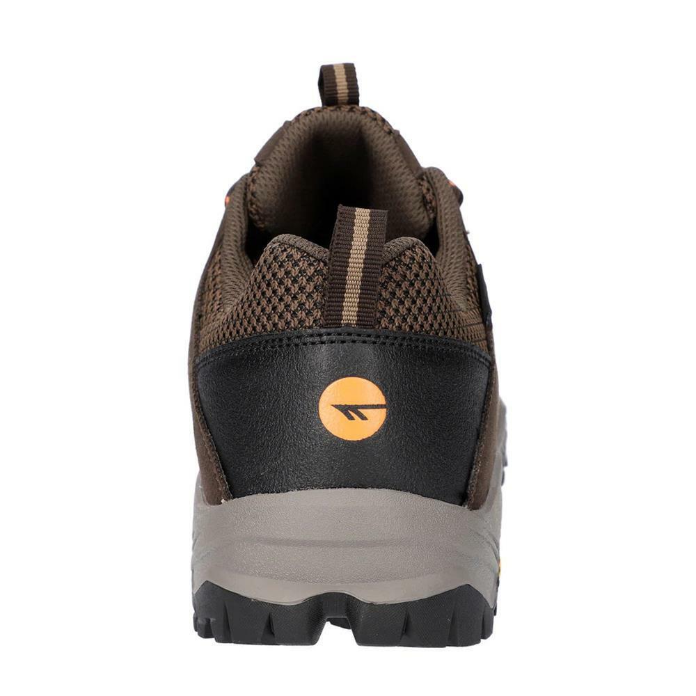 Hi-Tec Mens Alpha Pro Vent Low Waterproof Dk Brown Orange Walking Shoes