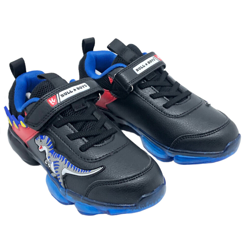 Bull Boys Allosauro Lights Black Light Up Trainers Shoes BBAL2206