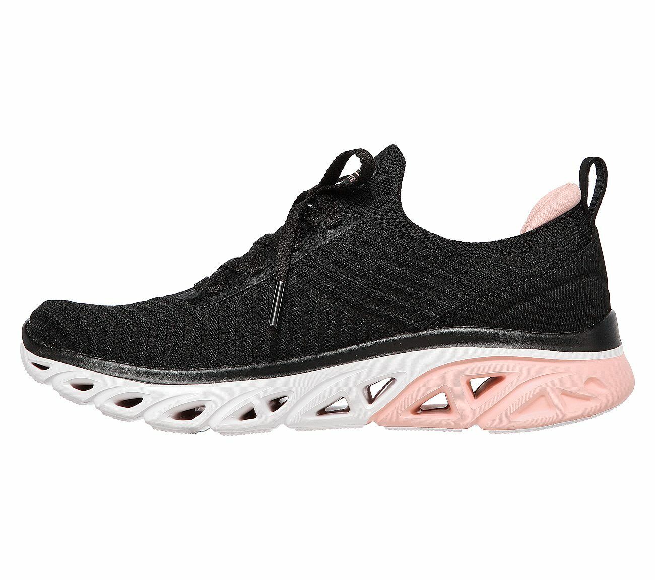 Skechers Ladies Glide Step Sport Level Up Black Trainers Vegan Shoes 149553/BKBK