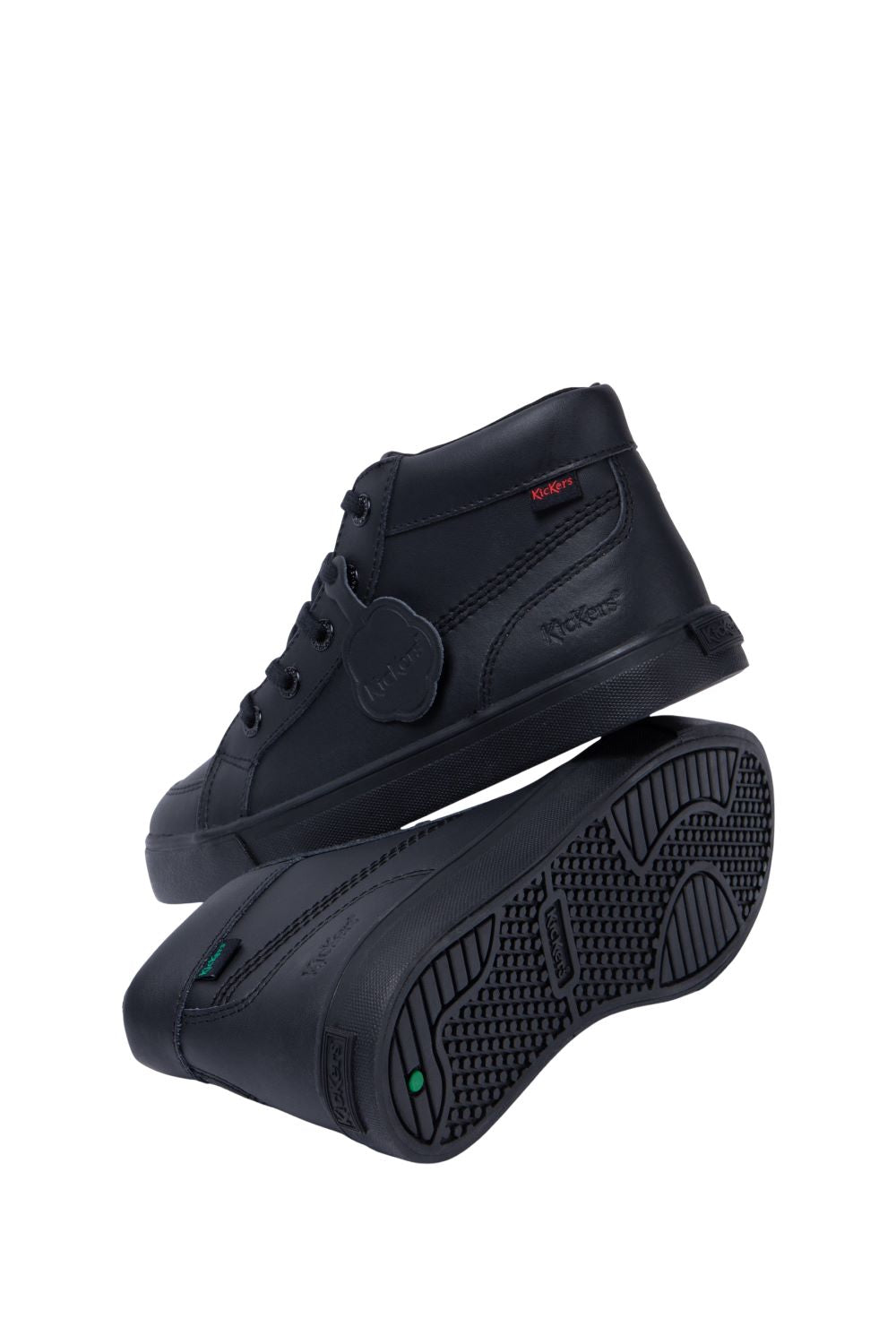 Kickers Youths Tovni Hi Black Leather School/Work Shoes Boots