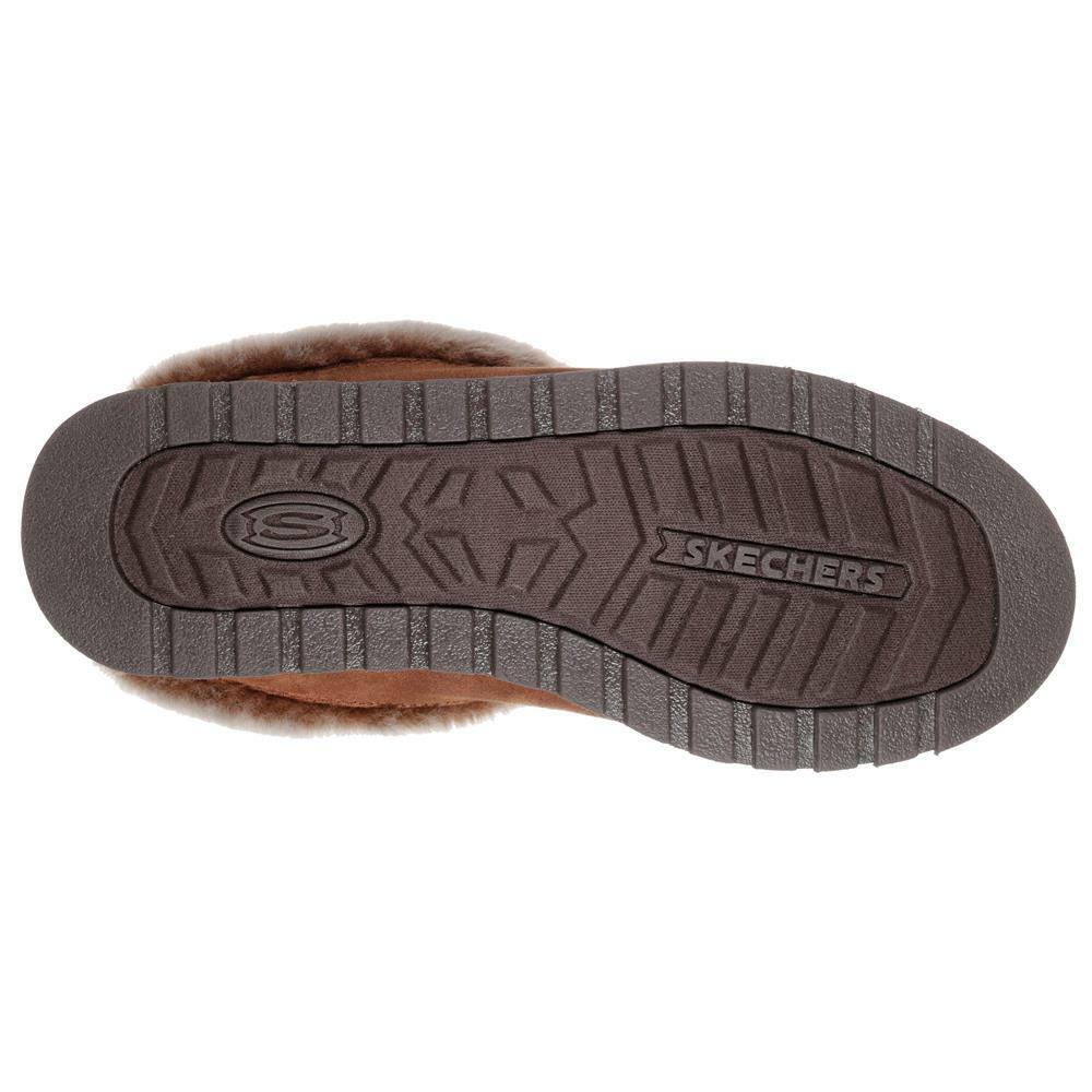 Ladies Skechers Keepsakes REM Brown Memory Foam Faux Fur Slippers 31214/BRN
