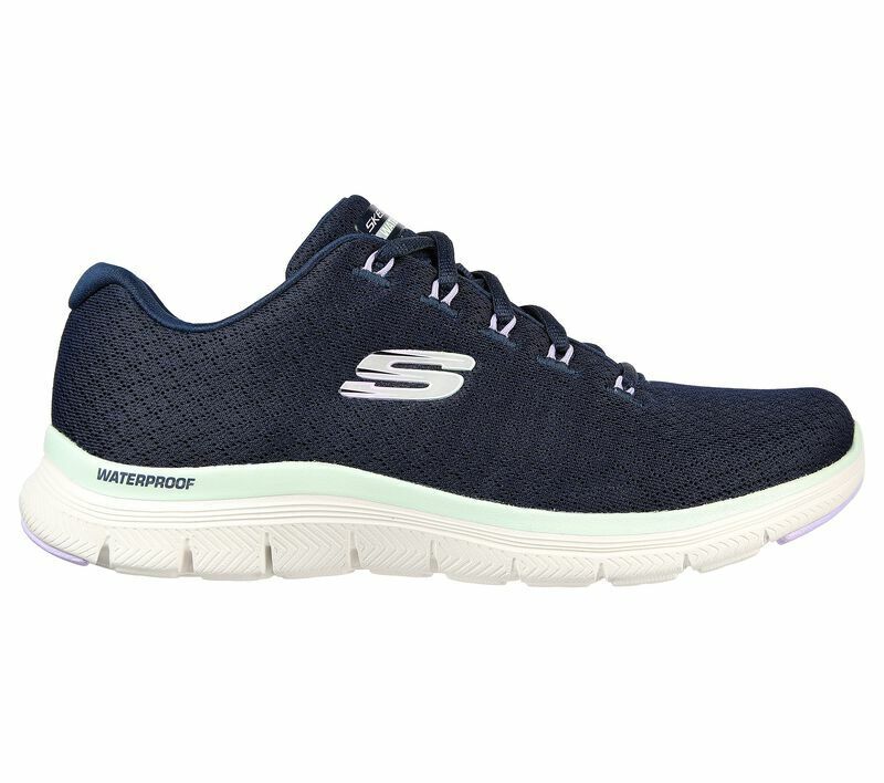 Skechers Ladies Flex Appeal 4.0 Coated Fidelity Navy/Aqua Shoes 149298/NVAQ