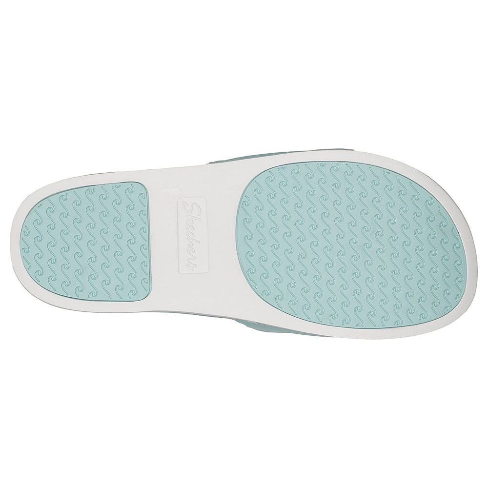 Skechers Womens Pop Ups True Colours Aqua Slip On Slider Sandals