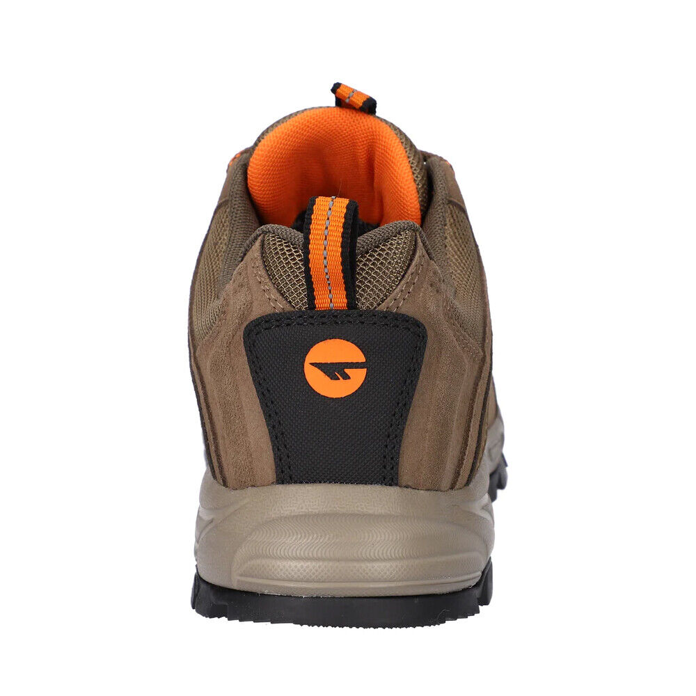 Hi-Tec Mens Auckland Lite Waterproof Brown/Orange/Black Walking Shoes