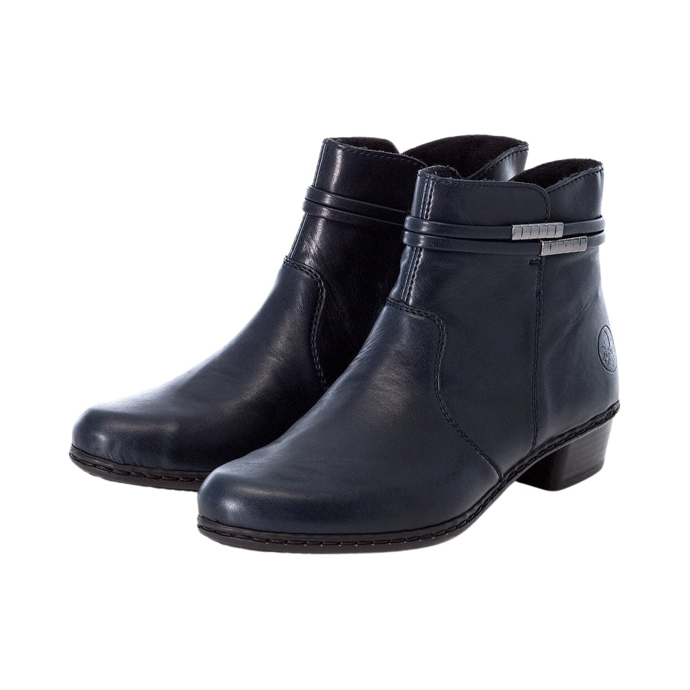 Rieker Y0781-14 Blue Fleece Lined Ankle Boots