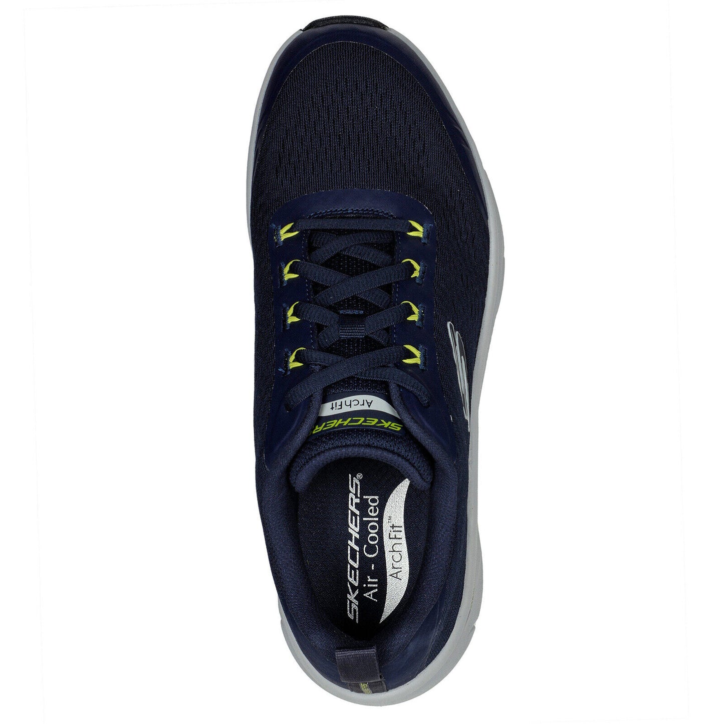 Skechers Mens Arch Fit D’Lux Sumner Navy/Lime Vegan Trainers