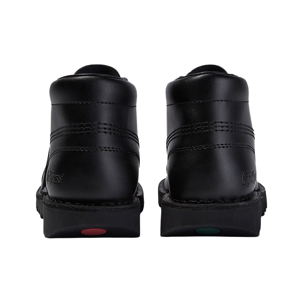 Boys Girls Kids Kickers Kick Hi Black Leather Lace School Shoes Boots KF0000409