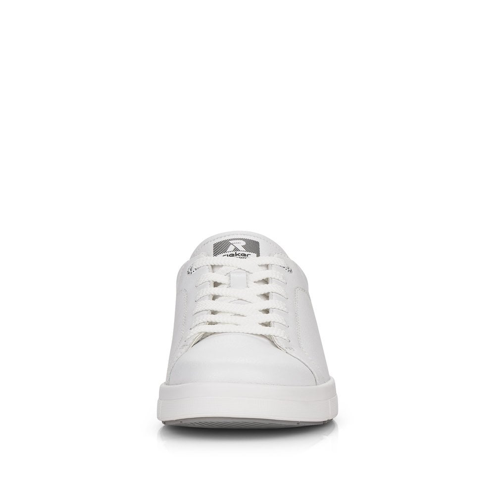 Rieker Mens R-Evolution 07102-80 White Leather Lace Up Trainers