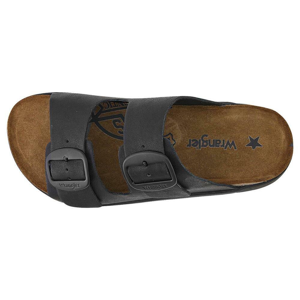 Wrangler Ladies Ranch Black Two Strap Adjustable Sandals WL21710A