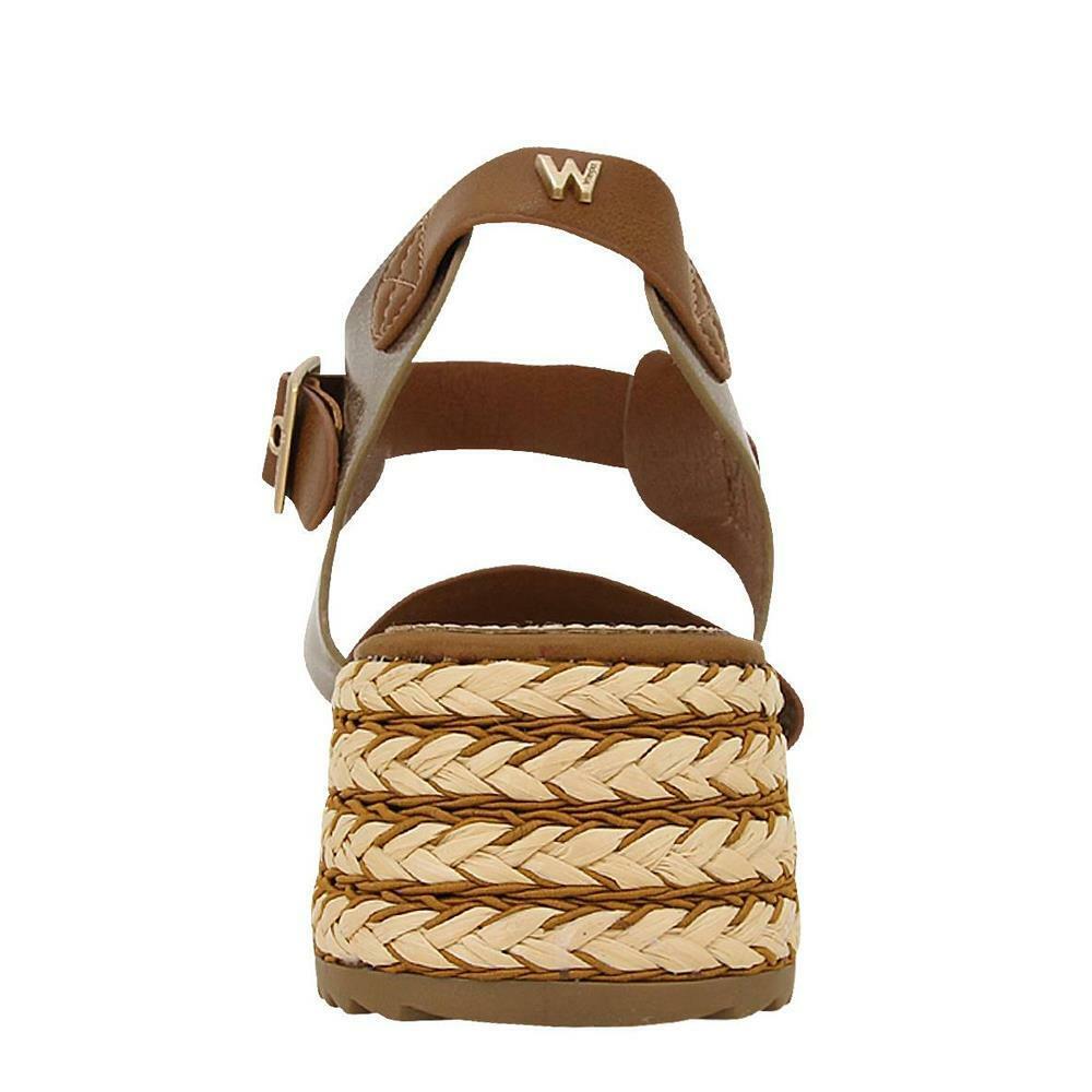 Wrangler Ladies Kim Brown Gold Fixed Strap Sandals