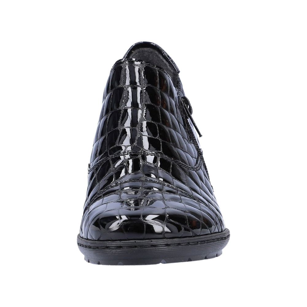 Rieker 57173-03 Black Croc Patent Trouser Shoes