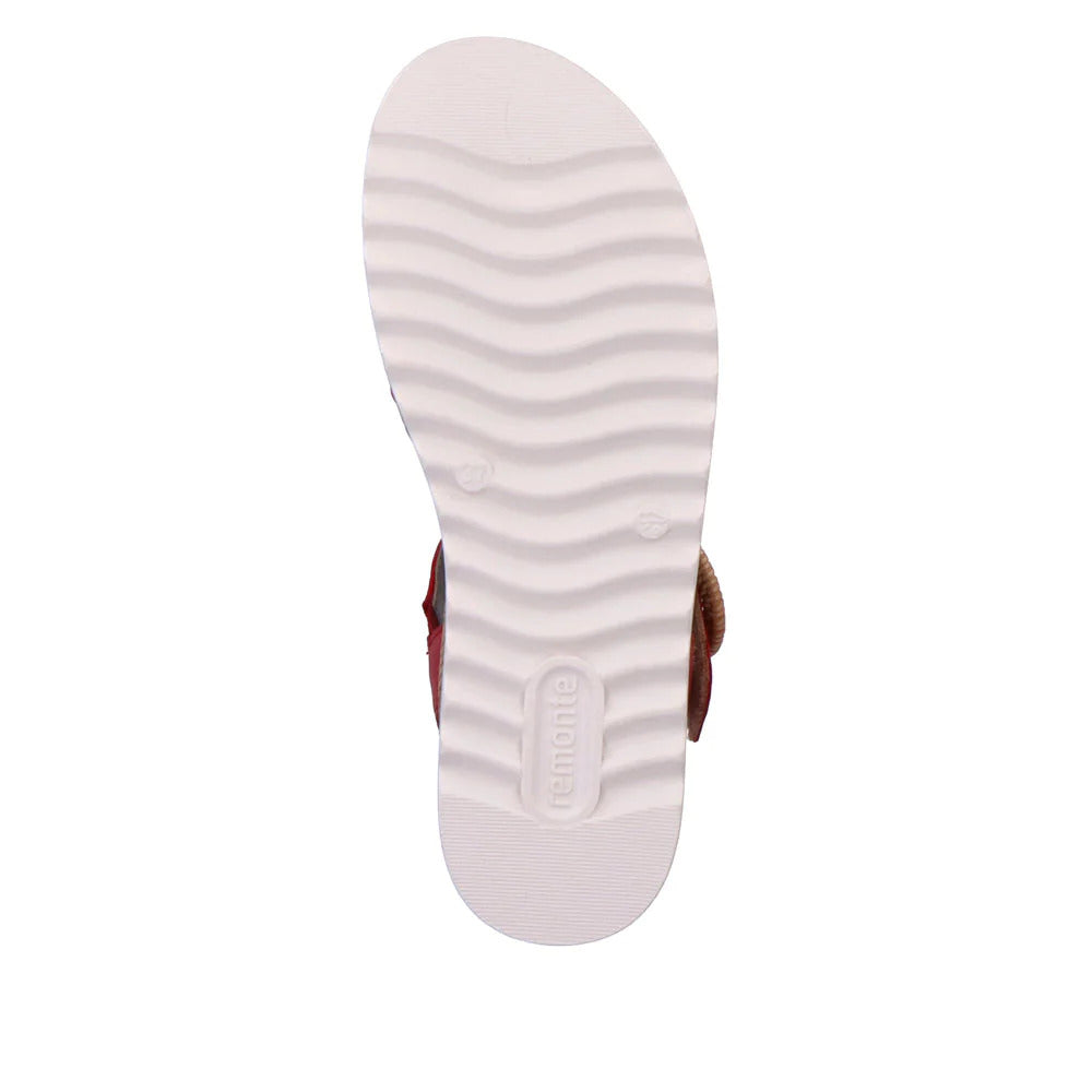 Remonte D0Q52-33 Red Leather Adjustable Slingback Sandals