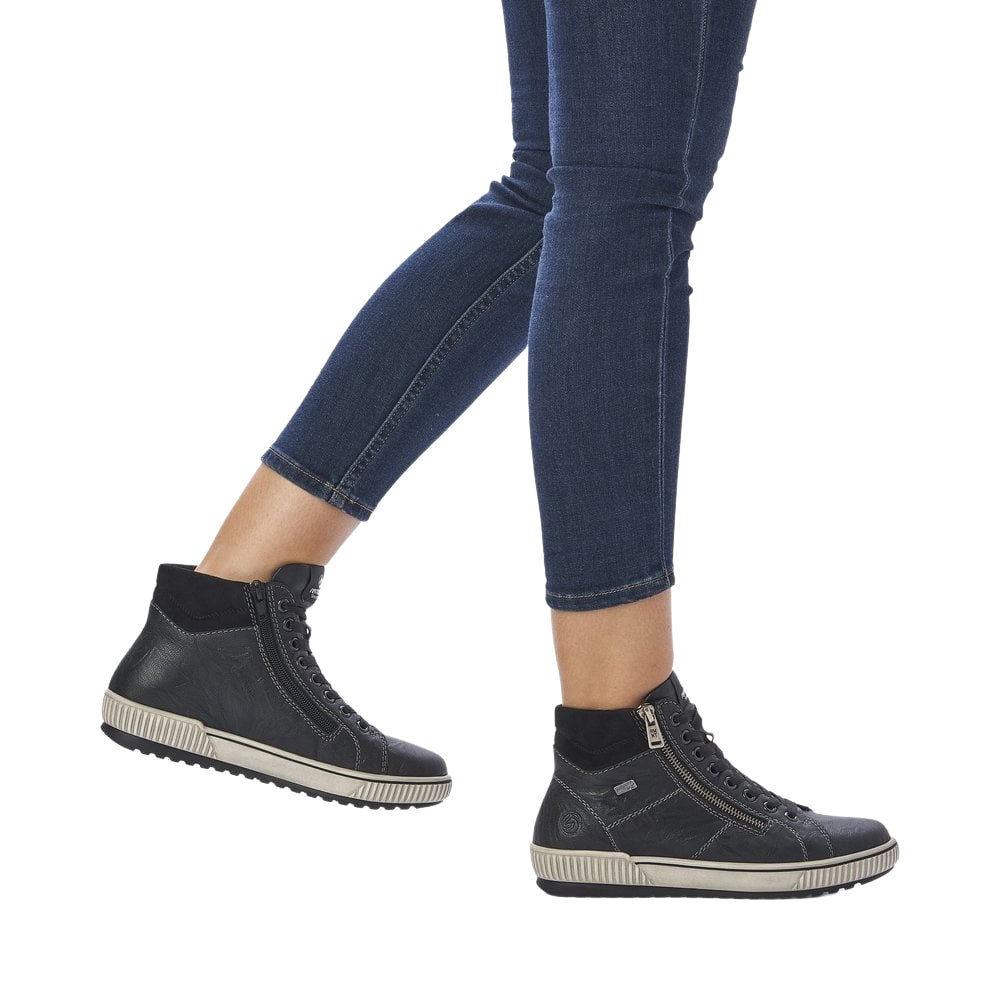 Remonte D0772-01 Ottawa Black Leather Waterproof Casual Ankle Boots