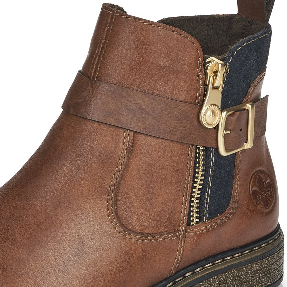 Rieker Z4959-22 Brown Chelsea Ankle Boots