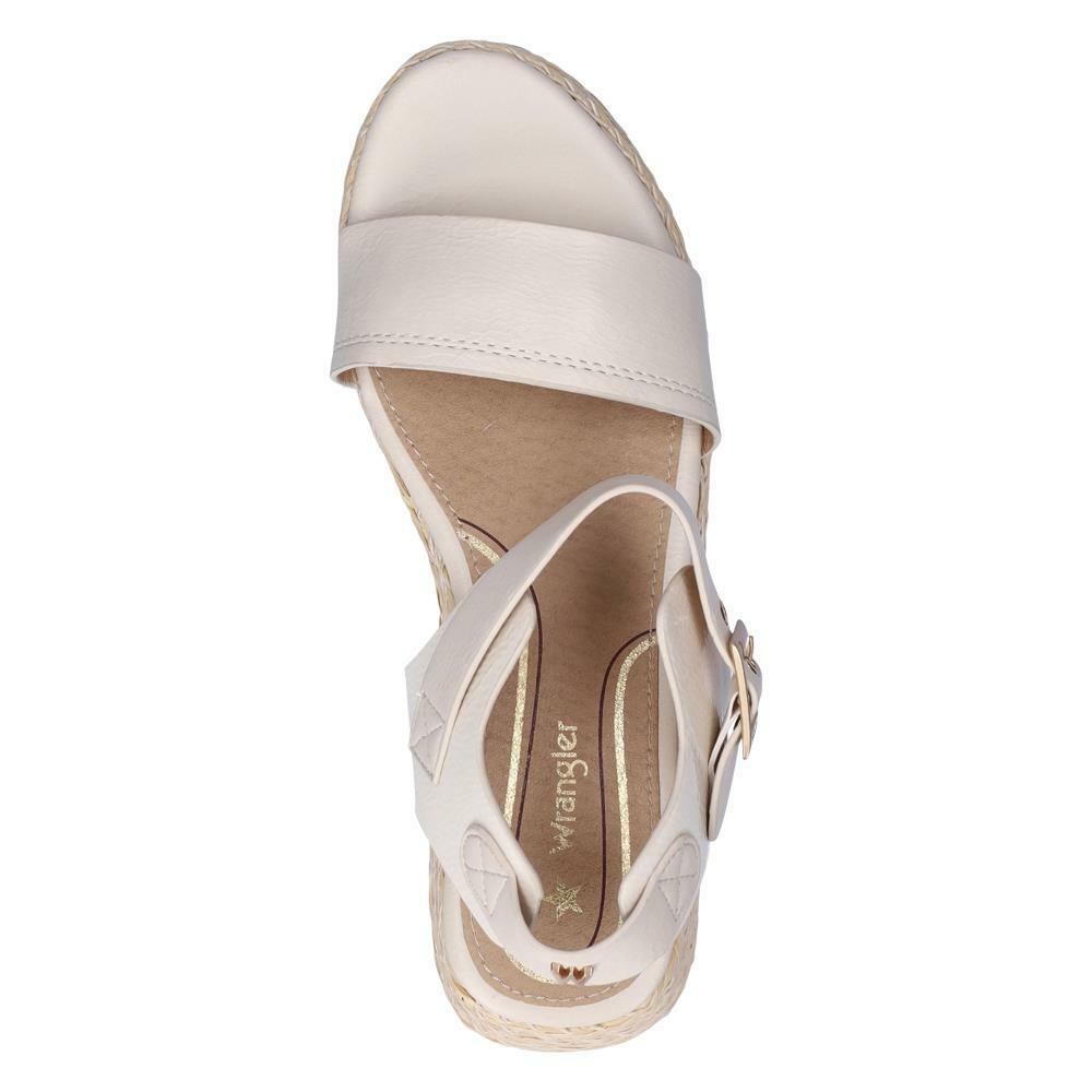 Wrangler Ladies Kim Off White Cream Fixed Strap Sandals WL21630A