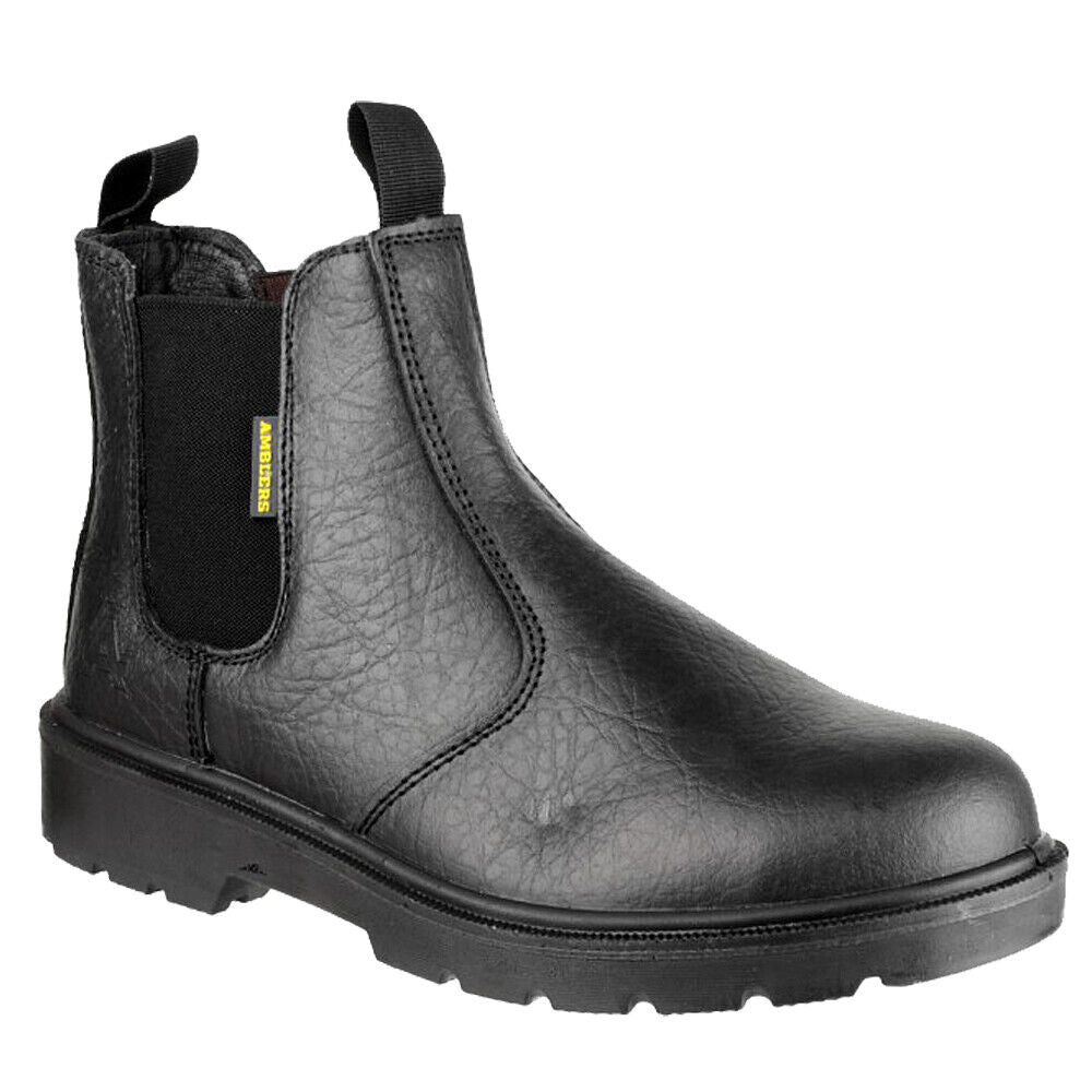 Amblers Mens Leather Dealer Safety Boots FS116 Black Hirst Footwear
