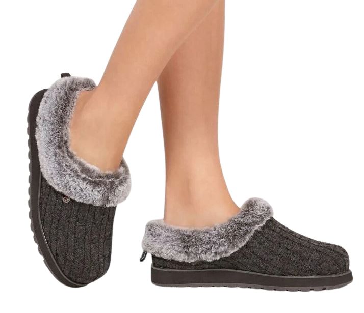 Skechers Women's Charcoal KEEPSAKES - ICE ANGEL Slippers (WIDE)