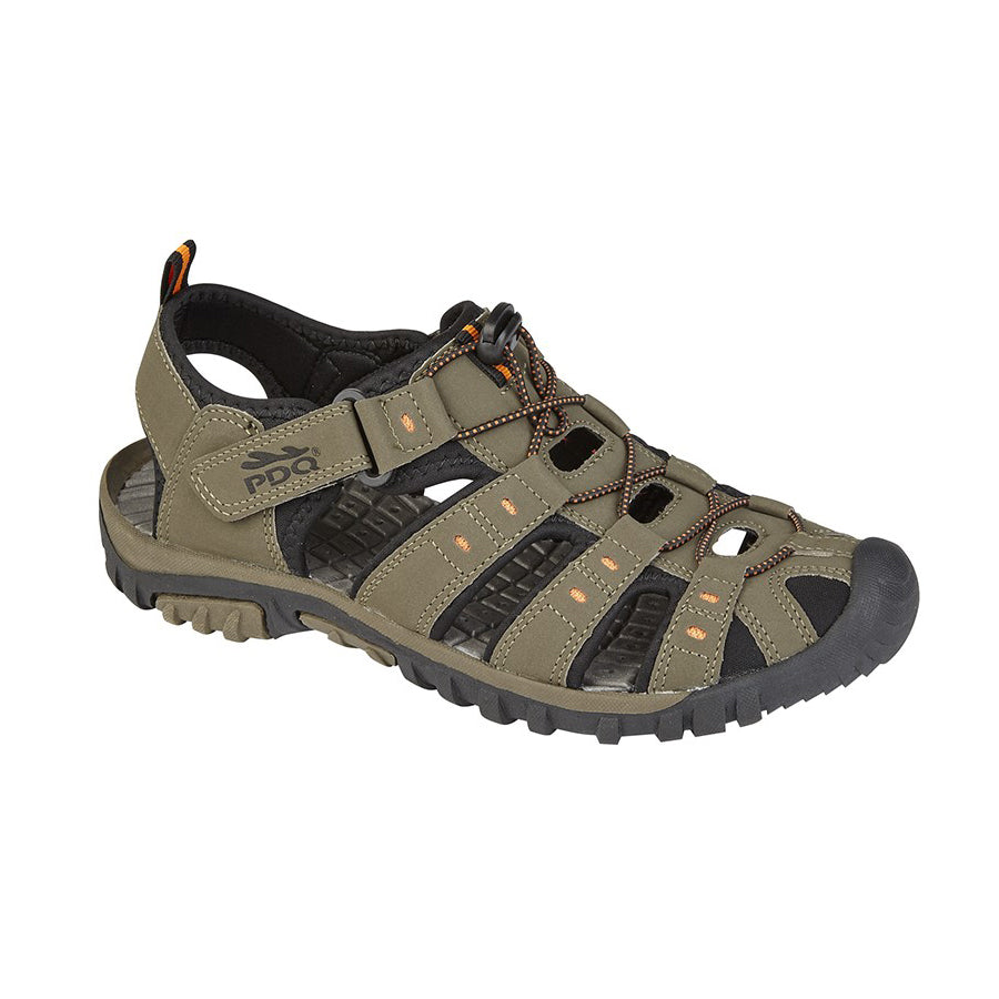 PDQ Mens Closed Toe Sports Walking Sandals Navy/Lime
