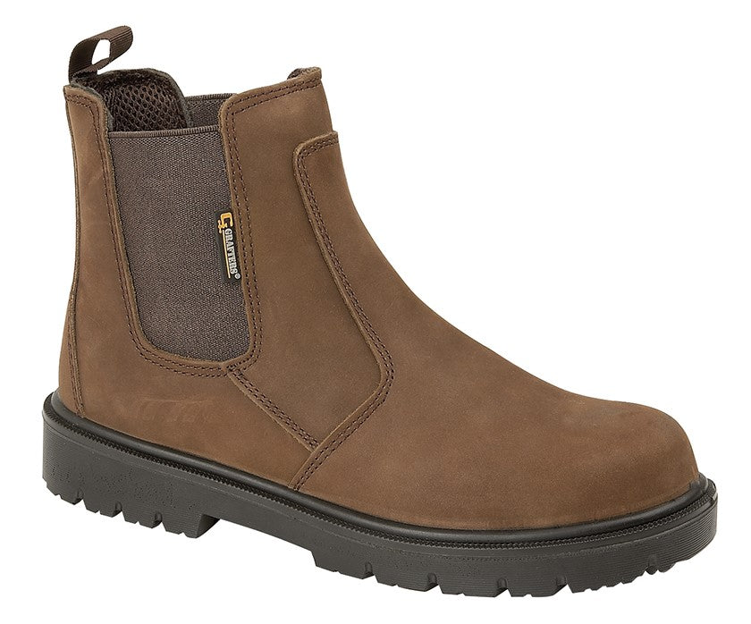 Mens Grafters Brown Waxy Leather Dealer Safety Boots M9568B