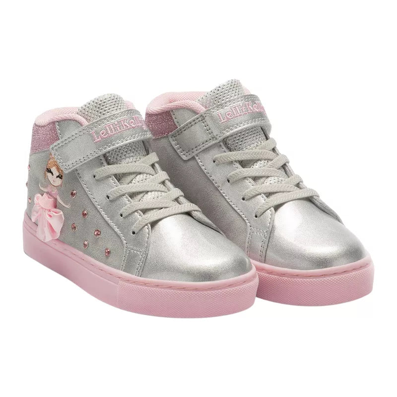 Lelli Kelly LK4836 (EH01) Lacci Elastici Silver Tutu Ankle Hi-Tops Boots