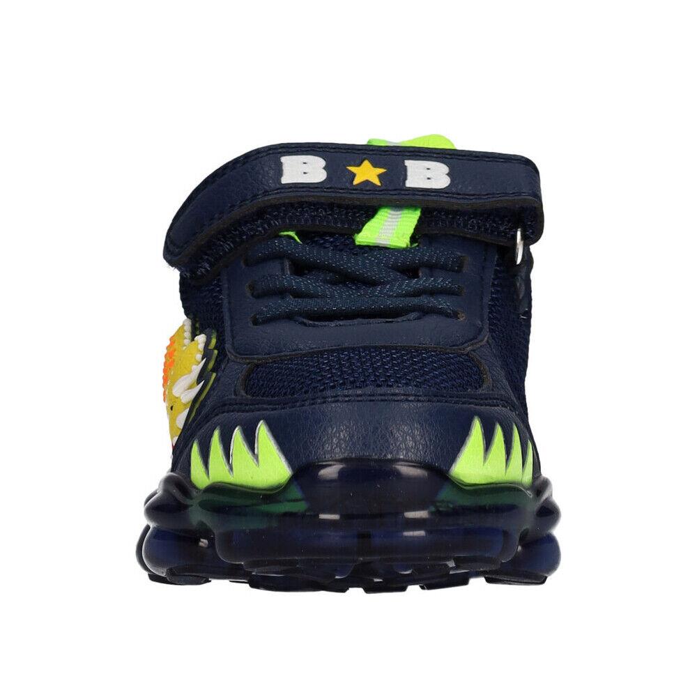 Bull Boys Triceratopo Lights Navy Dinosaur Light Up Trainers DNAL2205 (AE01)