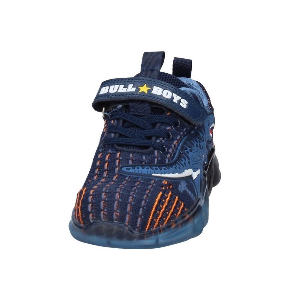 Bull Boys T-Rex Dinosaur Blue Light Up Flashing Trainers Shoes