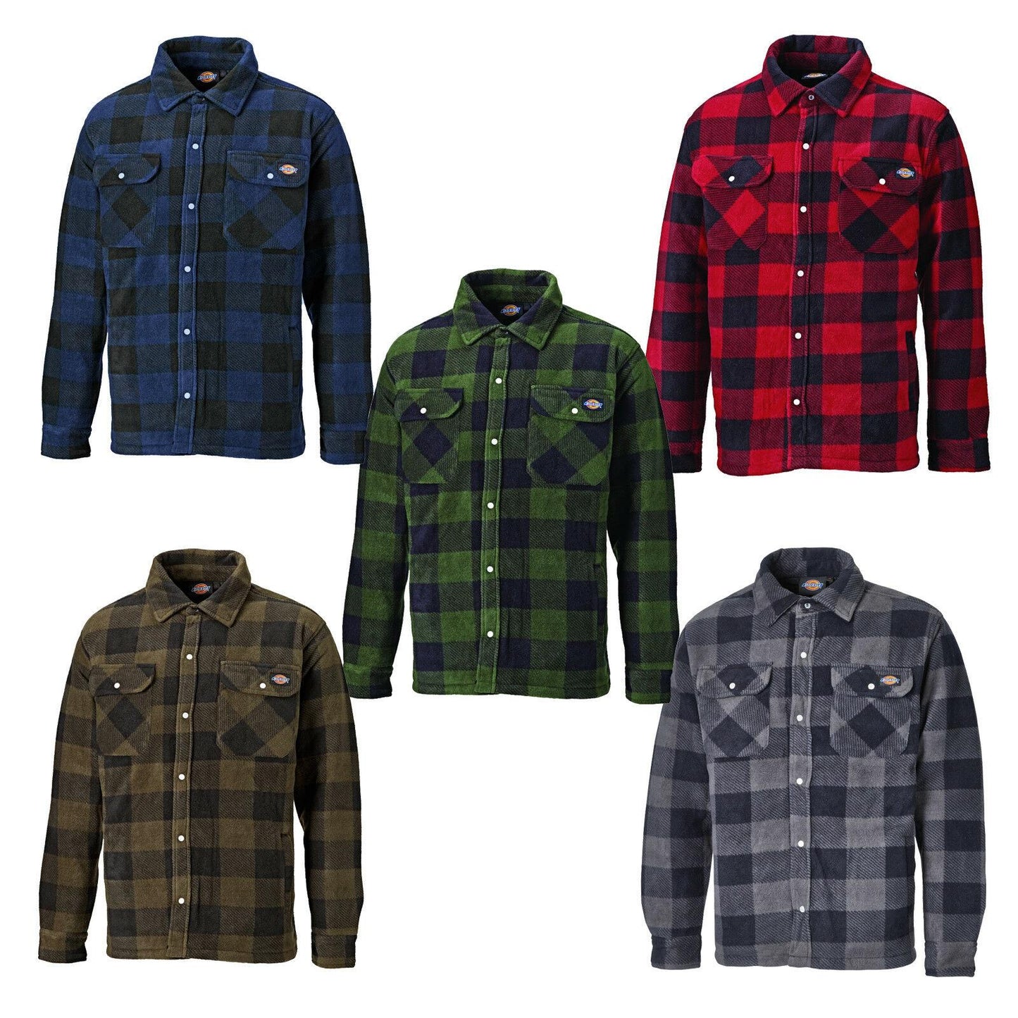 Dickies Portland Padded Work Shirt Blue Green Red Khaki Royal SH5000