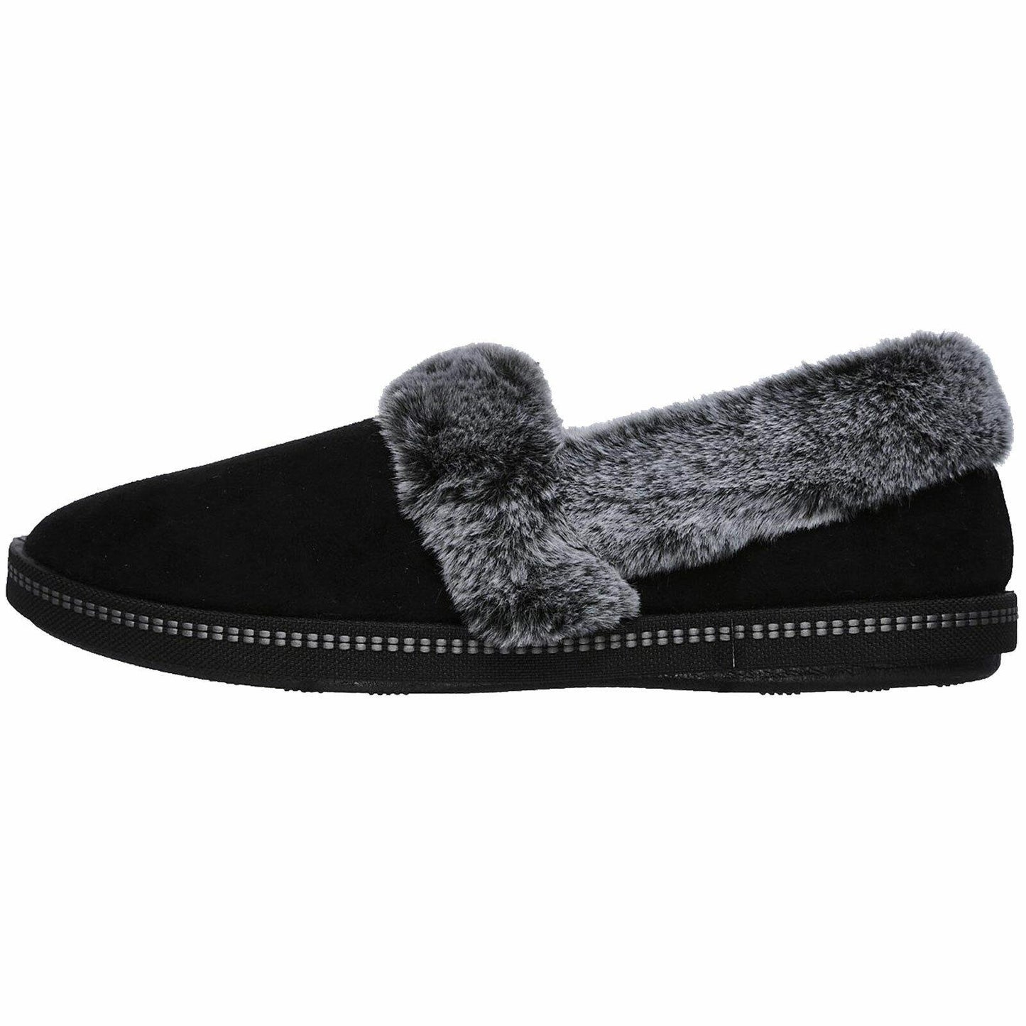 Ladies Skechers Cozy Campfire Team Toasty Black Faux Fur Slippers 32777/BLK