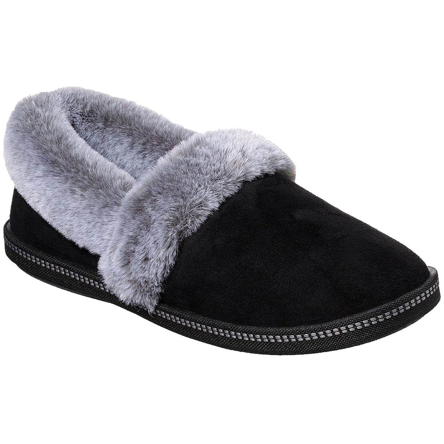 Ladies Skechers Cozy Campfire Team Toasty Black Faux Fur Slippers 32777/BLK