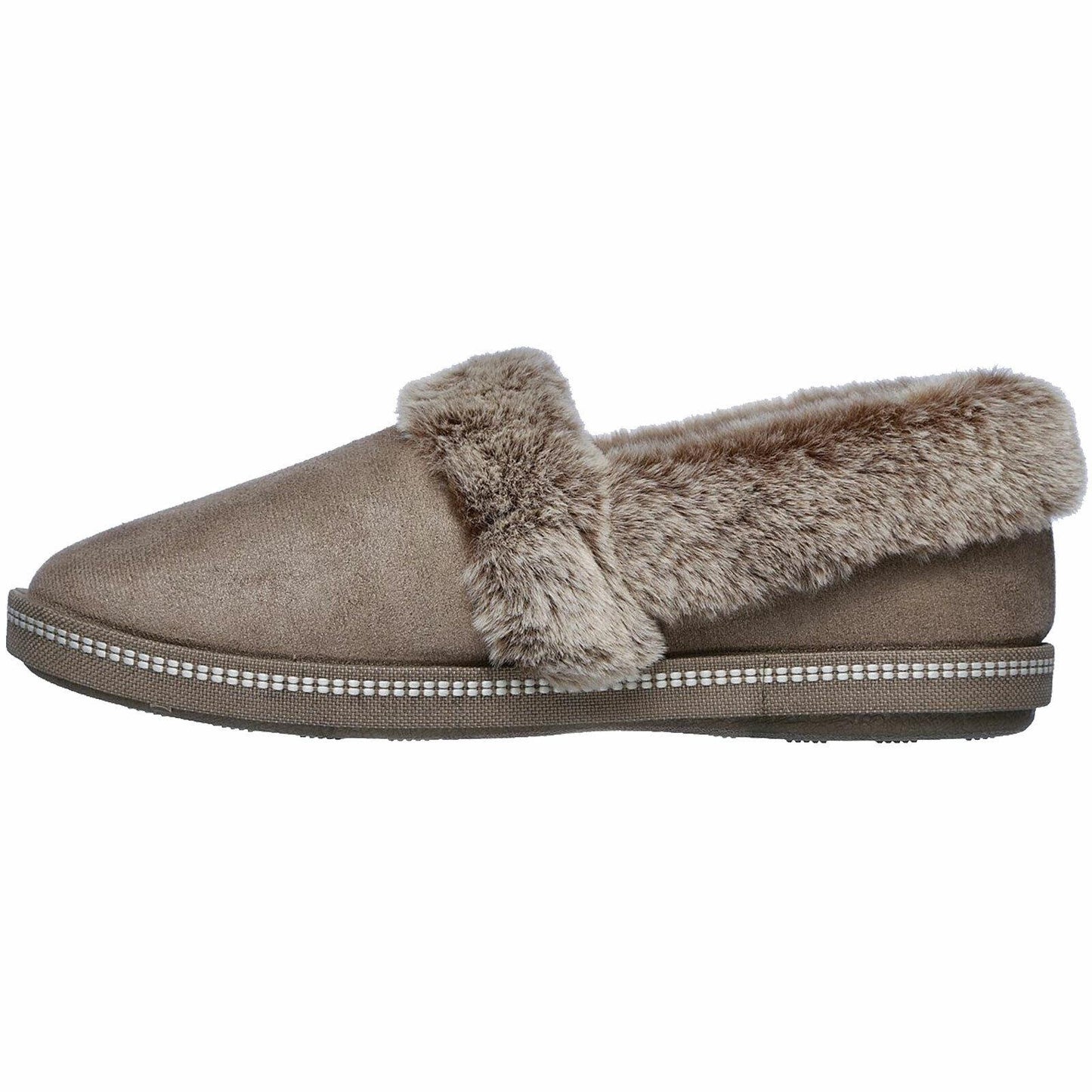 Ladies Skechers Cozy Campfire Team Toasty Dark Taupe Faux Fur Slippers 32777/DKTP