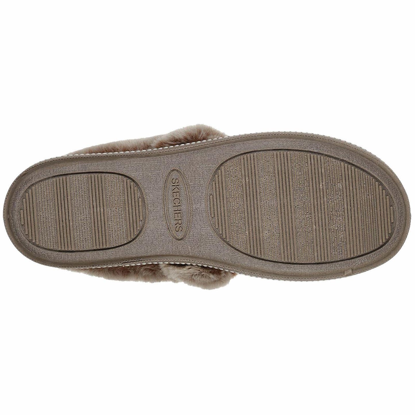 Ladies Skechers Cozy Campfire Team Toasty Dark Taupe Faux Fur Slippers 32777/DKTP