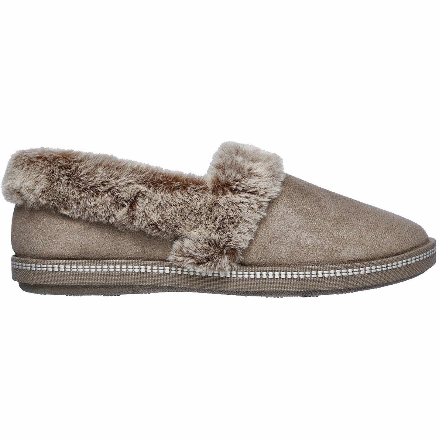 Ladies Skechers Cozy Campfire Team Toasty Dark Taupe Faux Fur Slippers 32777/DKTP
