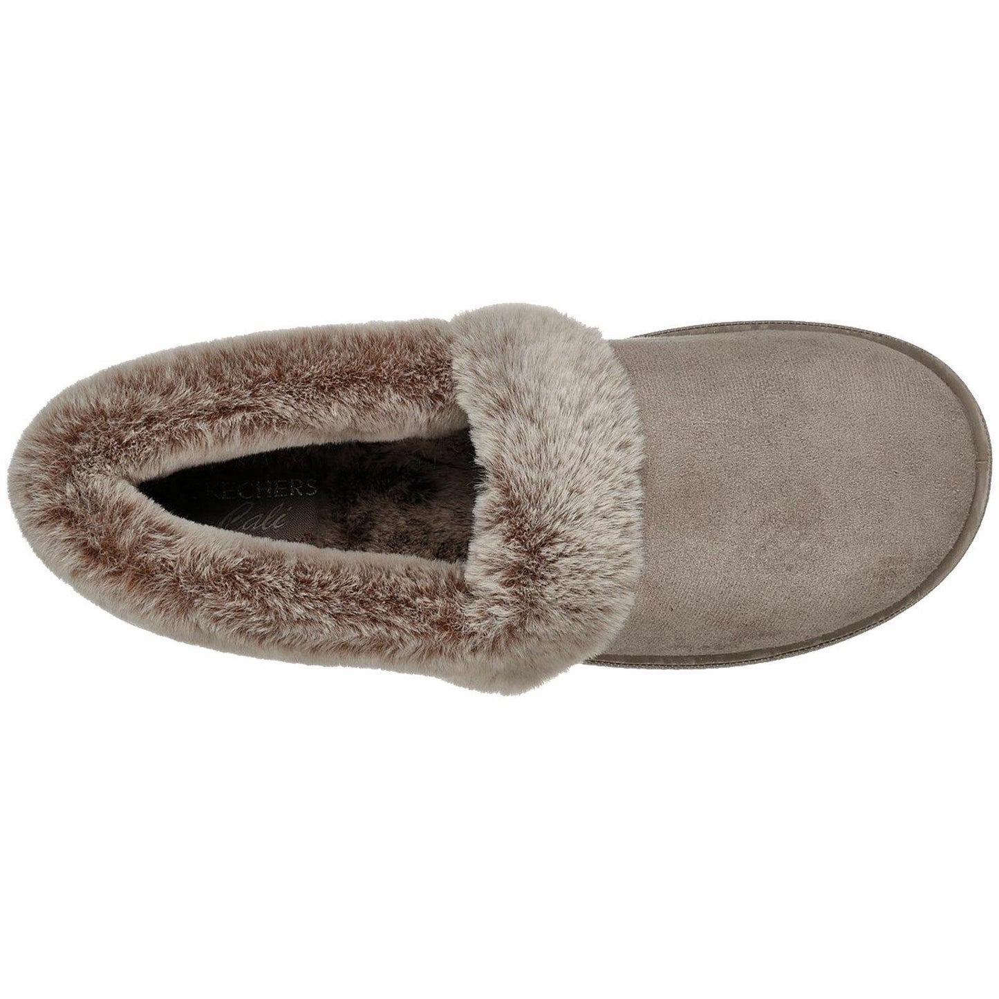 Ladies Skechers Cozy Campfire Team Toasty Dark Taupe Faux Fur Slippers 32777/DKTP