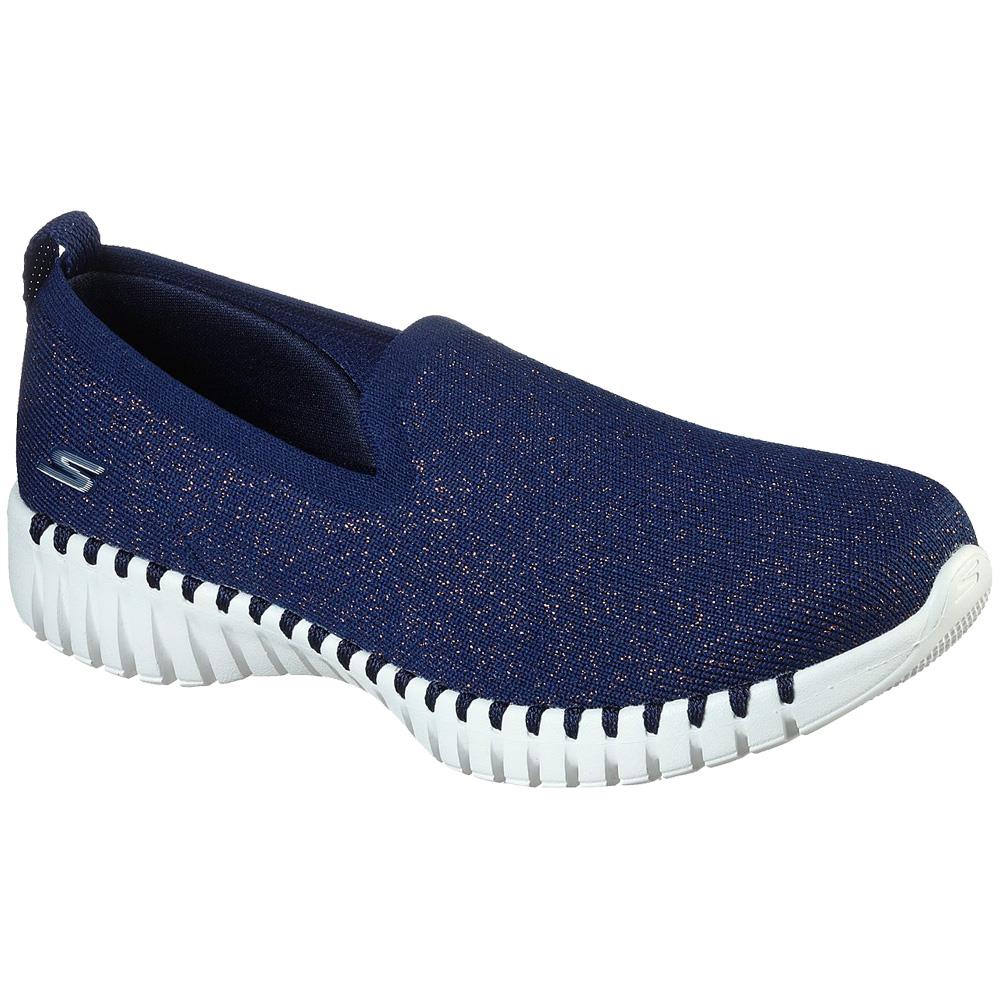 Ladies Skechers Go Walk Smart Navy/White Washable Lightweight Shoes 124297/NVY