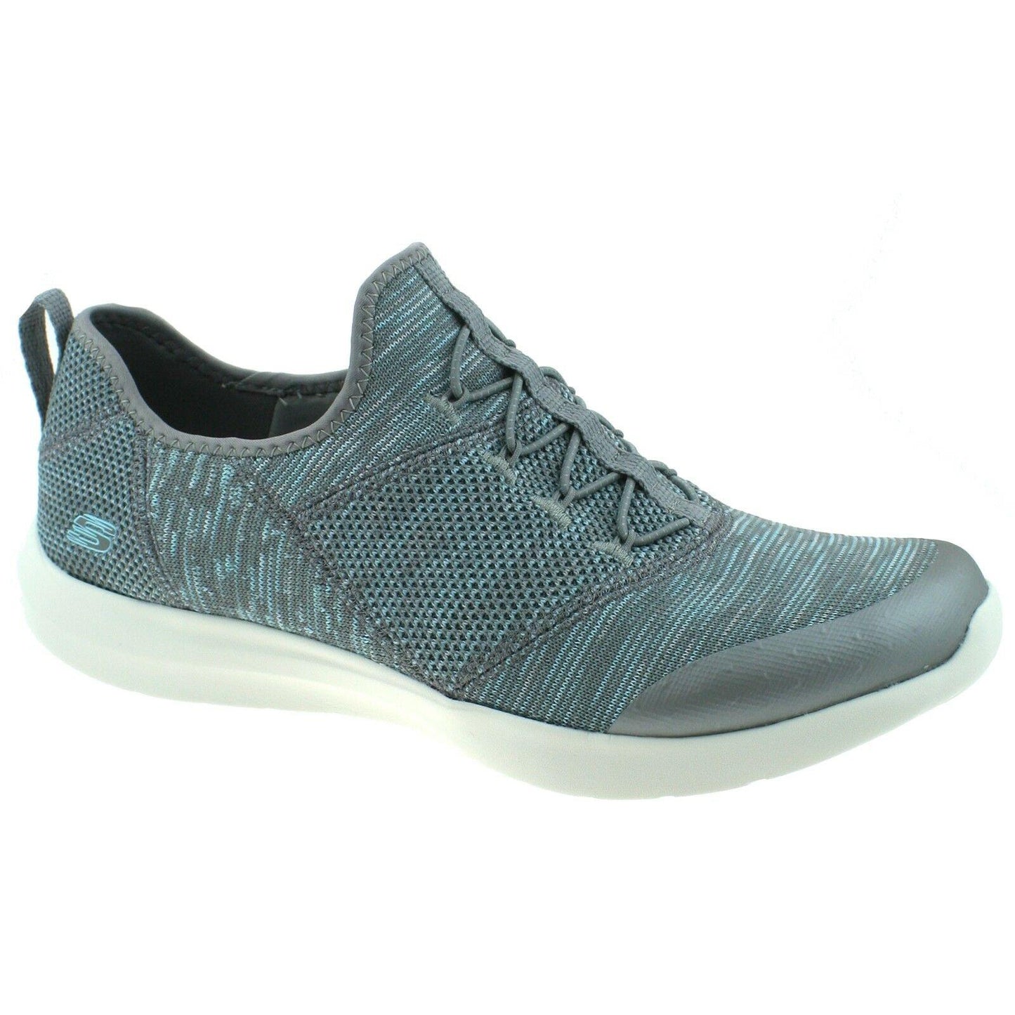 Ladies Skechers Gray/Mint Slip On Memory Foam Shoes 12880/GYMN