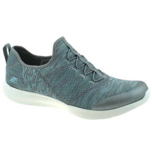 Ladies Skechers Gray/Mint Slip On Memory Foam Shoes 12880/GYMN