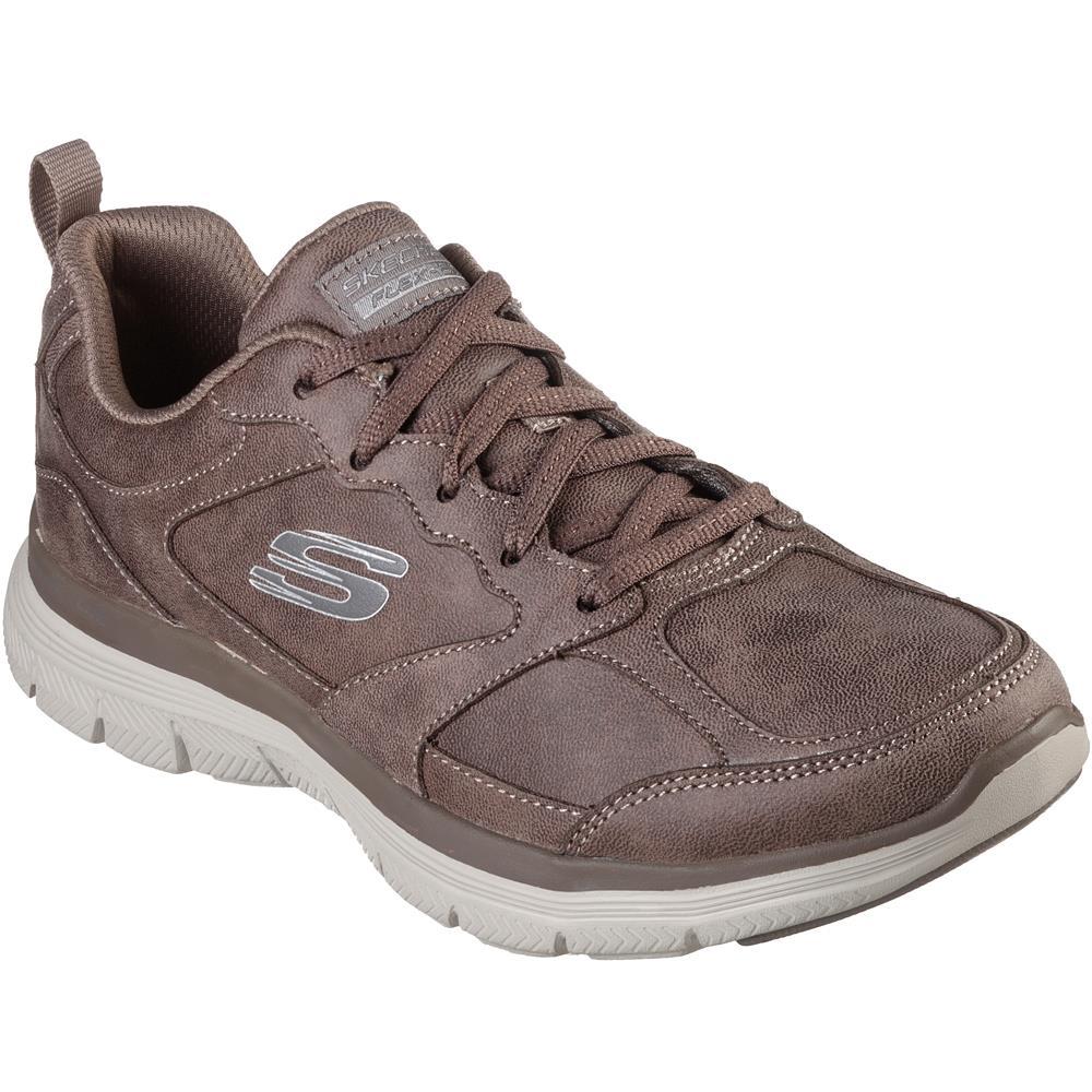 Skechers Flex Appeal 4.0 Womens Vital Step Dark Taupe Memory Foam Trainers Shoes 149573