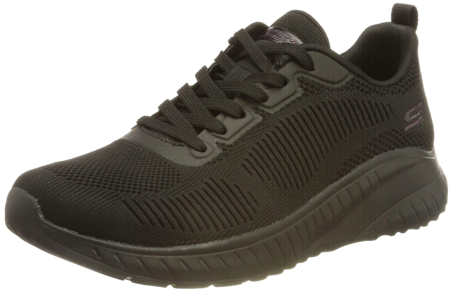 Skechers Ladies Bobs Squad Chaos Face Off Black Trainers 117209/BBK