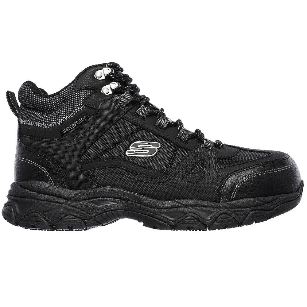 Skechers Ledom Waterproof Safety Steel Toe Cap Boots 77147EC BLK