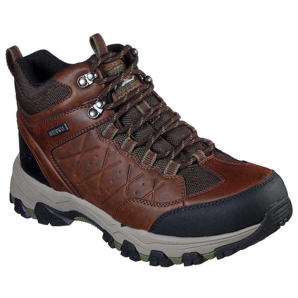 Skechers Mens Selmen Telago Brown Waterproof Memory Foam Shoes 66283/LTBR