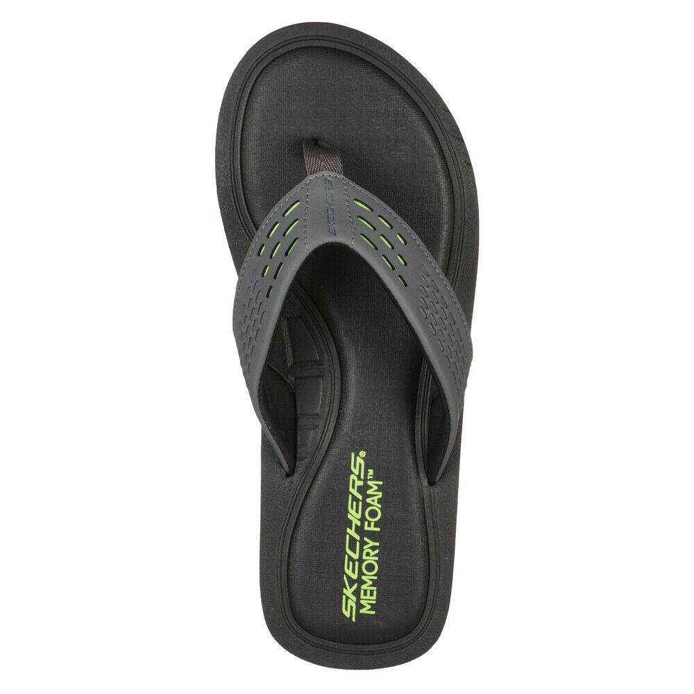 Skechers Tocker Saga Bora Memory Foam Flip Flops Sandals 237298