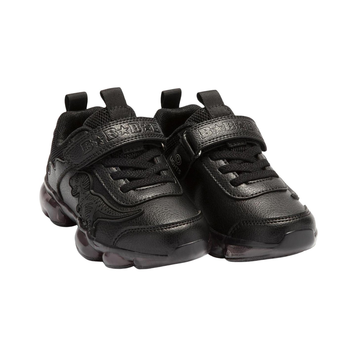 Bull Boys DNAL2216 (AB01) Allosauro Black Elastic Laces Light Up Trainers