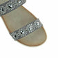 Ladies Cipriata Light Silver Or Stone Flower Shimmer Buckle Sandals L565