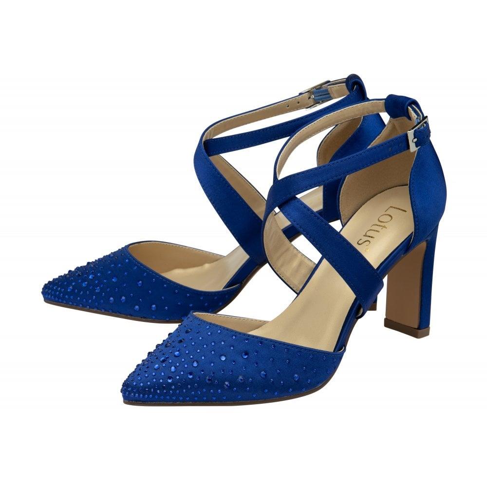Lotus Leona Sapphire Diamante Crossover Occasion Court Shoes