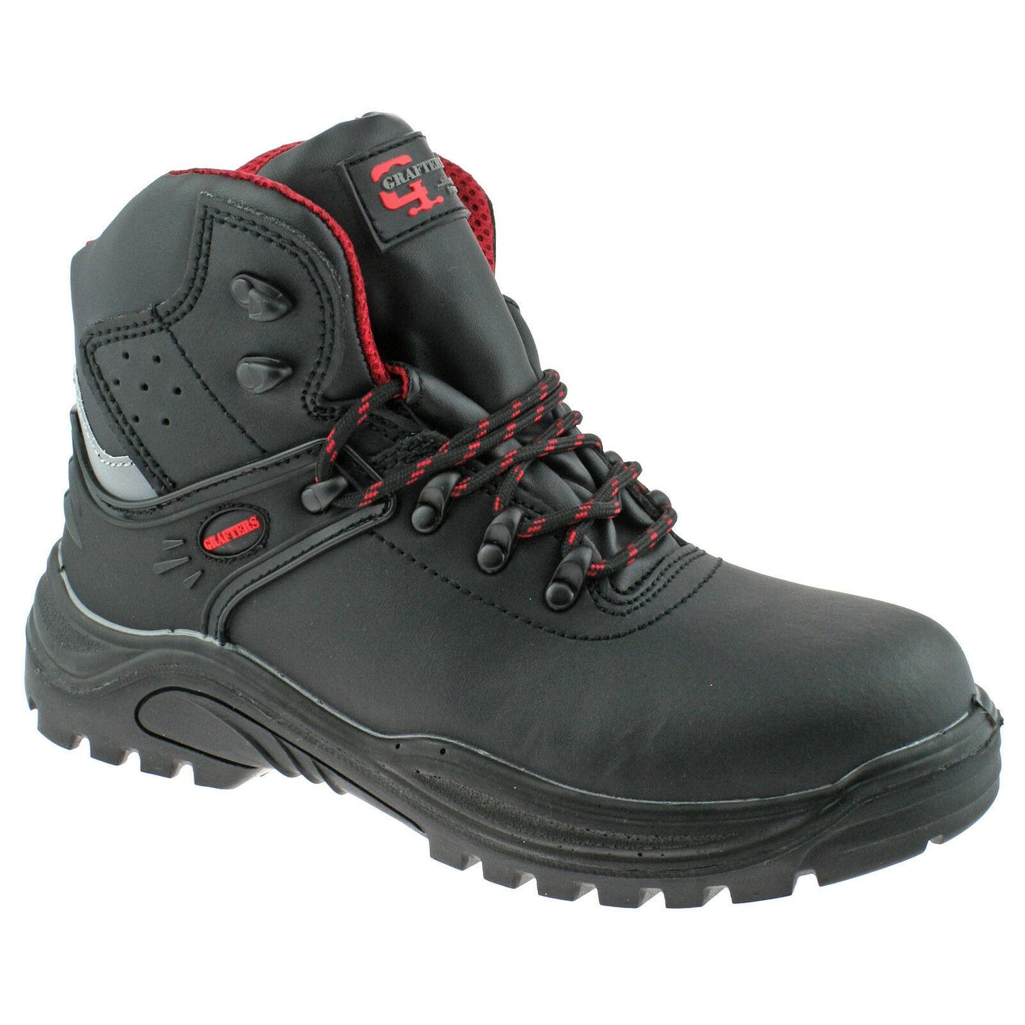 Grafters Transporter Black Leather Safety Boots M9516A