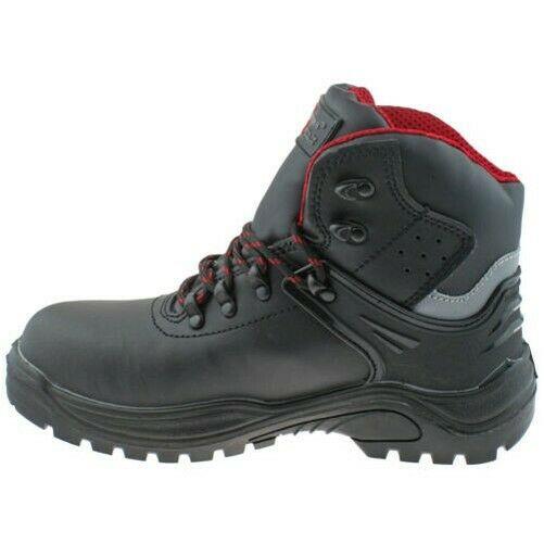 Grafters Transporter Black Leather Safety Boots M9516A